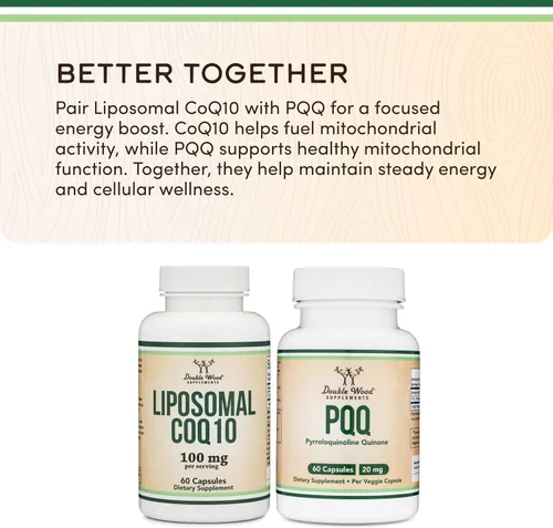Vista 5 de Suplemento liposomal CoQ10 para antioxidante y apoyo energético (100 mg por porción, suministro de 60 días), probado por terceros, seguro