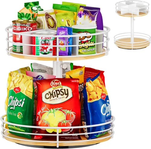 Vista 7 de Lazy Susan - Organizador giratorio de 10 pulgadas, estante de especias giratorio de 360 grados Lazy Susan para gabinete, mesa de comedor, encimera
