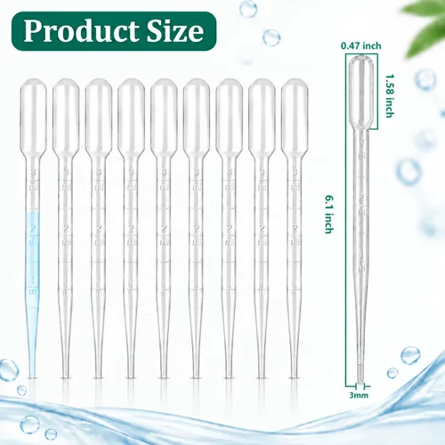 Vista 3 de Moveland - Pipetas de plástico desechables de 0.1 onzas líquidas para herramientas de maquillaje, clase, manualidades 10 PCS, Leak-Proof Design