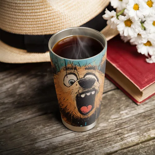 Vista 4 de Regalos de oso de 20 onzas para los amantes de los osos, regalos de café para los amantes del café, divertidos, frescos, lindos vasos de oso, taza
