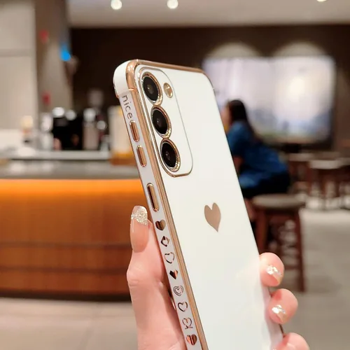 Vista 137 de phylla Funda de teléfono compatible con Samsung Galaxy A12 de 6.5 pulgadas, lindo corazón chapado en oro, elegante funda de lujo para mujer