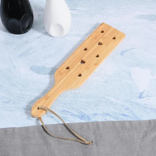 Vista 4 de HILAZA Paleta de madera de bambú, paleta de madera de 13.3 pulgadas con agujeros de flujo de aire
