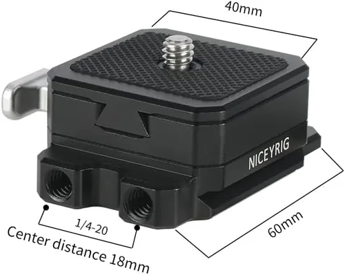 Vista 4 de NICEYRIG Placa base de liberación rápida con kit de ensamblaje V-Lock, para Arca estándar multiusos placa base de cámara aplicable para batería