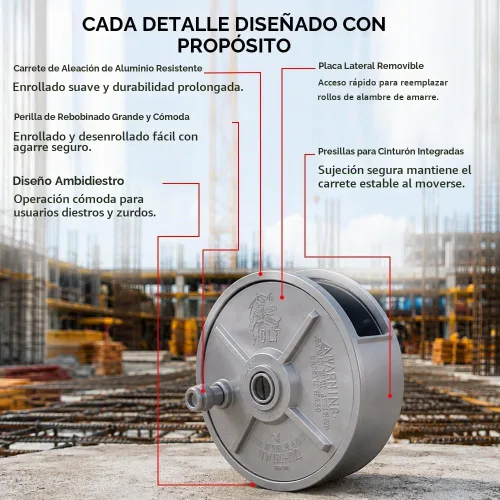 Vista 3 de WOLF - Rueda de aluminio de 6.25 pulgadas, ligera, ambidiestra, trabillas para cinturón y perilla incorporadas