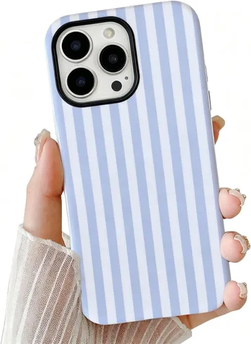 Vista 8 de Compatible con iPhone SE /8/7, diseño de patrón estético a rayas, resistente a los arañazos, funda protectora híbrida de 2 capas a prueba de golpes