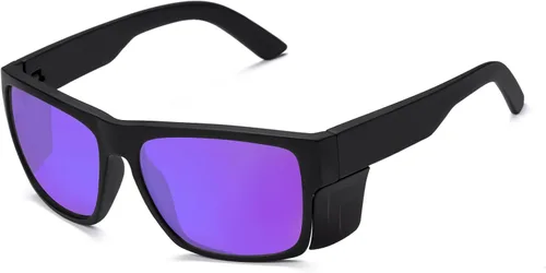 Vista 12 de Lentes de sol de seguridad para hombre, negro mate, lentes de sol de seguridad polarizados, cumplen con las normas ANSI Z87+, protección UV
