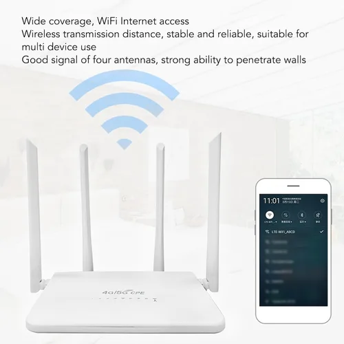 Vista 3 de Enrutador 4G LTE menos cable con ranura para tarjeta SIM, desbloquea cable móvil menos punto de acceso de fidelidad 300 Mbps con 4 antenas 5dBi