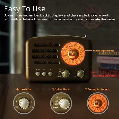 Vista 5 de Radio portátil vintage 110 + radio transistor retro 160