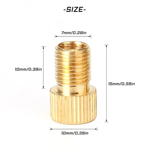 Vista 6 de 5 adaptadores de válvula Presta para bicicleta, convierte la válvula Presta a Schrader, funciona con compresores de aire, bombas y más, herramienta