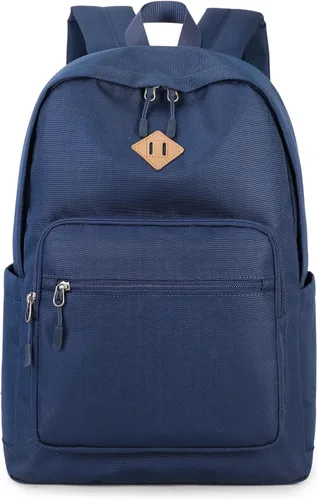 Vista 18 de Lohol Mochila clásica para niñas, niños y adolescentes, bolsa ligera para libros, escuela, viajes, universidad (beige/azul)