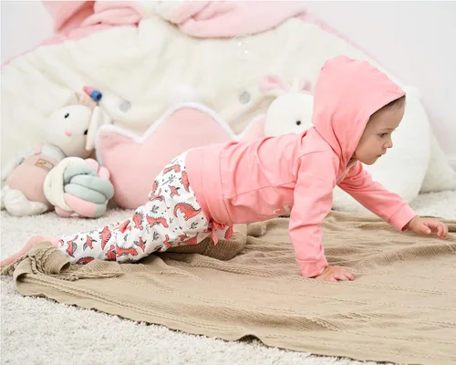 Vista 6 de Conjunto de ropa para bebé niña de 3 piezas, manga larga, sudadera con capucha, camisa, pantalones de dinosaurio, diadema