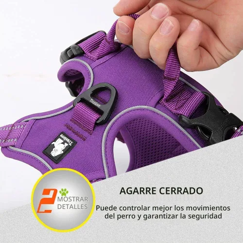 Vista 4 de JUXZH Truelove Arnés para perro sin tirones con mango de fácil control y 2 accesorios para correa, chaleco reflectante ajustable para mascotas