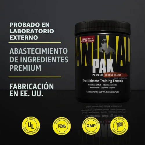 Vista 5 de Suplemento multivitamínico Animal Pak Universal Nutrition, 15 unidades, UNI1006/100/101, Paquete de 1, 1, 1