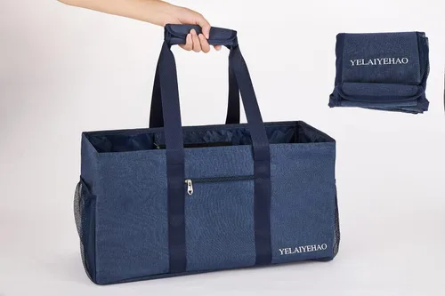 Vista 9 de YELAIYEHAO 2 bolsas de mano grandes para uso general, bolsa de asas plegable plegable