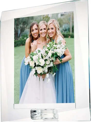 Vista 9 de Marco de fotos de cristal de 4 x 6 pulgadas con caja de regalo decorativo para regalo de boda en casa