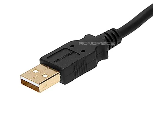 Vista 2 de Monoprice Cable de extensión USB 2.0 A macho a hembra de 3 pies 28/24 AWG (chapado en oro) (105432), color negro