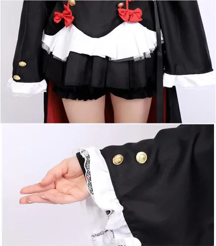 Vista 6 de Vestido de disfraz de anime con mangas acampanadas, conjunto completo con accesorio para mujer