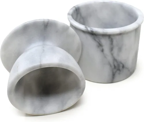 Vista 7 de Mantequillera Norpro de mármol, color blanco, talla única , Blanco crudo