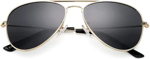 Vista 5 de COASION Gafas de sol de aviador pequeñas polarizadas clásicas para niños bebés niñas y niños de 2 a 10 años 1969in