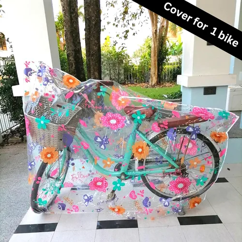Vista 8 de Funda para bicicleta, bonita funda transparente para almacenamiento al aire libre, impermeable, material Ripstop resistente, protección para todo