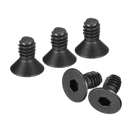Vista 9 de uxcell Tornillos de Cabeza Plana con Hexágono Interior #4-40x1, Tornillos de Cabeza Plana Avellanada con Hexágono Interior de Acero al Carbono Grado