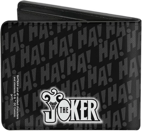 Vista 2 de Cartera con hebilla de PU con diseño de copa de vino de Joker, color negro, gris, blanco