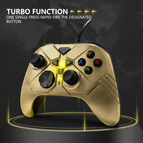 Vista 8 de Control con cable para Xbox con botón trasero, controlador para juegos, doble vibración, joystick compatible con Xbox OneOne XOne SOne Series XS