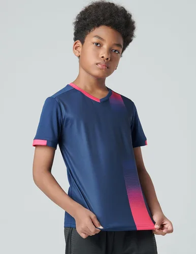 Vista 4 de Paquete de 5 camisetas deportivas para niños, camisetas de ajuste seco para niños, camisetas de manga corta, ropa deportiva a granel