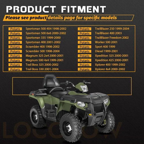 Vista 6 de LOCOPOW Pastillas de freno delanteras y traseras para Polaris Sportsman 335 500 400 Scrambler Magnum 500 325 Trail Boss 330 Trailblazer 400 250