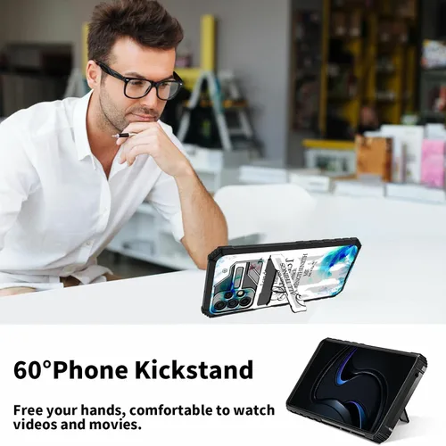 Vista 7 de Funda tipo cartera para Samsung A23 con soporte para tarjetas, función atril, híbrida, de doble capa, a prueba de golpes, funda protectora para Phil