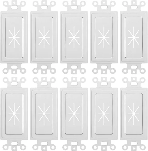 Vista 8 de Cmple Paquete de 10 placas de pared blancas estándar de 1 banda en blanco, panel termoplástico de policarbonato, cubierta GFCI de una sola banda