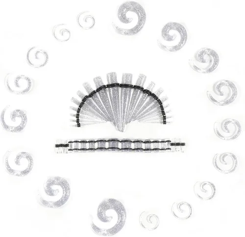 Vista 13 de Memsion Kit de estiramiento de orejas, 54 piezas, 14 calibres 00, kit de piercings