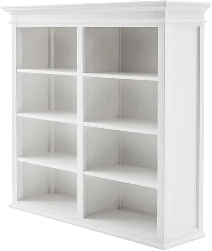 Vista 8 de NovaSolo Halifax - Mueble para buffet de madera maciza de caoba con 8 estantes en color blanco
