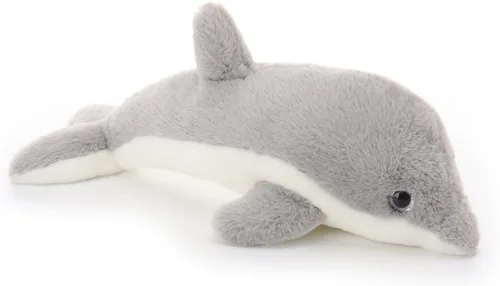 Vista 6 de Apricot Lamb Juguetes de peluche del océano, delfín gris, animal marino, suave, perfecto para niñas y niños (delfín gris, 12 pulgadas)
