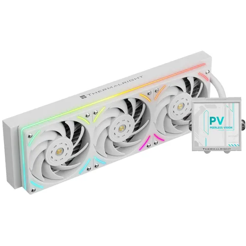 Vista 10 de Thermalright Peerless Vision 360 ARGB - Enfriador líquido de CPU Aio negro, pantalla IPS con resolución de 480 x 480, 60 HZ, ventilador de CPU