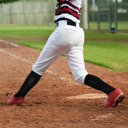 Vista 5 de Handepo 4 pares de calcetines de béisbol para hombre, calcetines de sóftbol negro, gris, blanco, rojo, azul real, calcetines deportivos deportivos