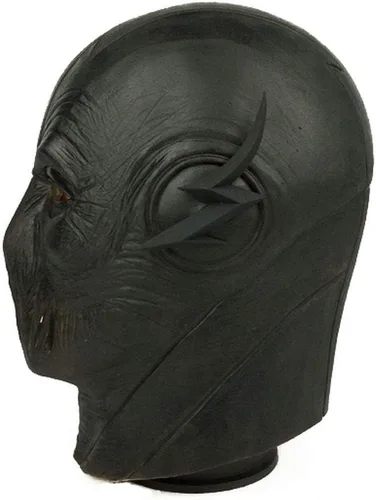 Vista 3 de Máscara de látex negra de Super Villain Super Hero Overhead
