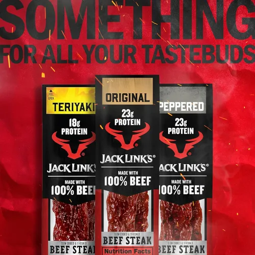 Vista 7 de Jack Link's Carne de Res en Filete, Original - Snacks de Proteína, Snack de Carne con 23g de Proteína, Hecho con 100% Carne, Envase a Granel