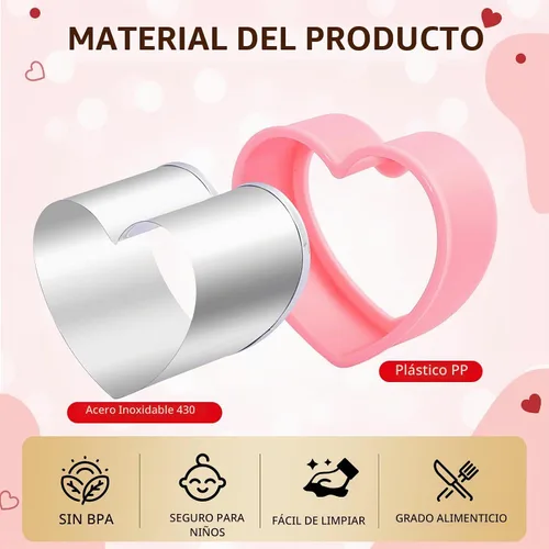 Vista 3 de BakingWorld Juego de 9 cortadores de galletas de acero inoxidable con forma de corazón, para pasteles, galletas