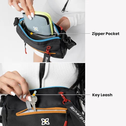 Vista 41 de Sherpani Skye - Bolso cruzado pequeño, de nailon, ligero, para mujer, con protección RFID
