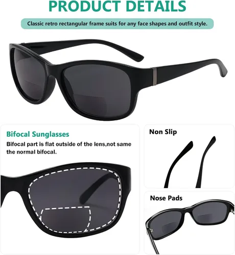 Vista 4 de Eyekepper Bifocal Sunshine Readers - Gafas de sol bifocales para hombre 821-carey 150