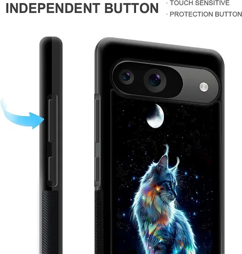 Vista 1071 de Compatible con Google Pixel 4A 5G Mobile Case Creative Acrylic Panel trasero Silicona Protección Grip especialmente diseñado para Google Pixel 4A 5G