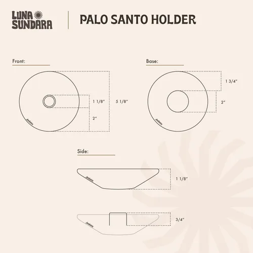 Vista 3 de Luna Sundara Auténtico soporte para palitos de Palo Santo de cerámica de Perú y soporte para incienso, incluye 5 palitos de Palo Santo hechos a mano