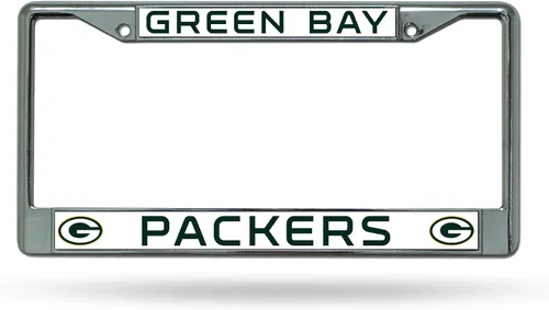 Vista 30 de Rico Industries NFL Fan Shop - Marco de matrícula cromado estándar Color del