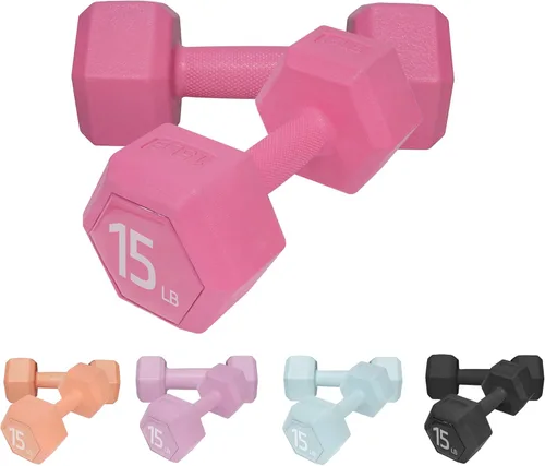 Vista 10 de Juego de pesas para mano de 5/10/15/20/25/36 libras, 5 opciones de colores, pesas libres de ejercicio y fitness, para mujeres y hombres