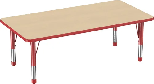 Vista 109 de FDP - Mesa rectangular para actividades escolares y aulas (24 x 36 pulgadas), patas gruesas para niños pequeños, altura ajustable de 15 a 24
