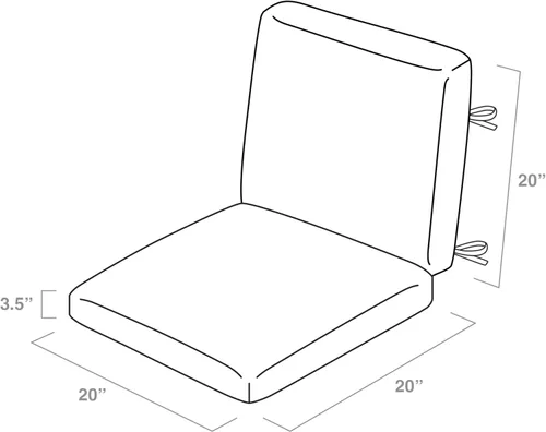 Vista 5 de Arden Foam - Cojín para silla de comedor al aire libre, 20 x 20 pulgadas, fabricado con espuma ProFoam, resistente a la lluvia, resistente a