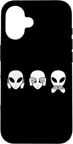 Vista 32 de Alien See Hear Speak No Evil Funny Extraterrestrial Space Case for iPhone 17