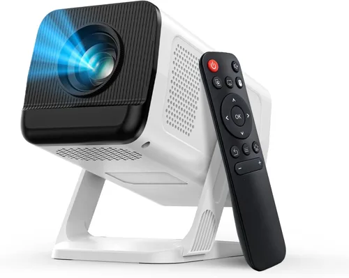 Vista 9 de Mini proyector portátil con soporte 4K, Bluetooth 5.4 WIFI6, altavoz base de sonido de 5 vatios, 160 ANSI, Android 11, rotación de 210°, proyector