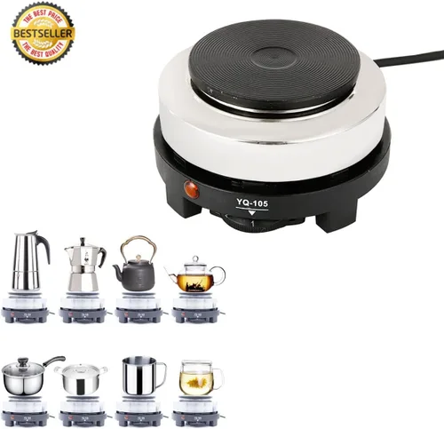 Vista 2 de Mini estufa eléctrica para máquina de café expreso, olla moka tetera y estufa de cocina para camping, dormitorio, RV